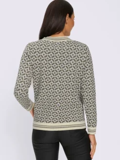 Veste en tricot jacquard joli motif jacquard