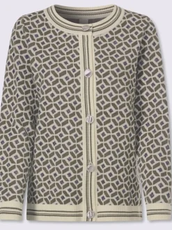Veste en tricot jacquard joli motif jacquard