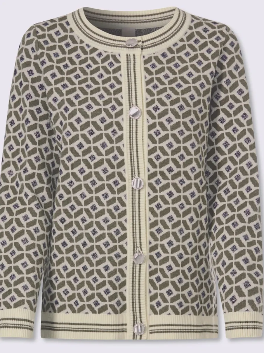 Veste en tricot jacquard joli motif jacquard