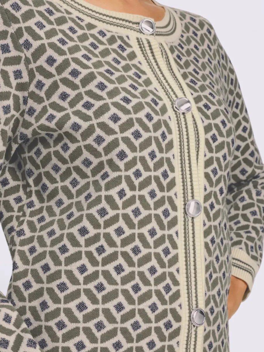 Veste en tricot jacquard joli motif jacquard