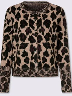 Veste en tricot jacquard joli jacquard à l'aspect animal