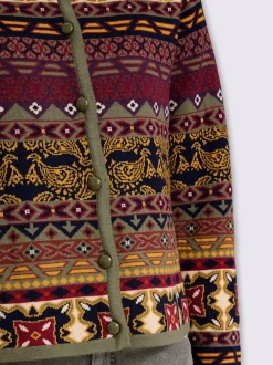 Veste en tricot jacquard manches longues motif jacquard