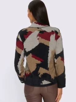 Veste en tricot jacquard motif camouflage tendance