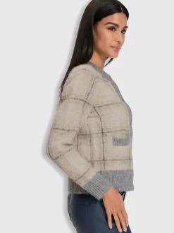 Veste en tricot jacquard qualité douce et moelleuse