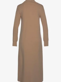 Veste en tricot long avec col châle et poches ouvertes