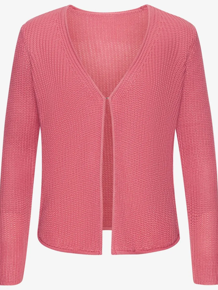 Veste en tricot à manches longues avec col V et fermeture devant