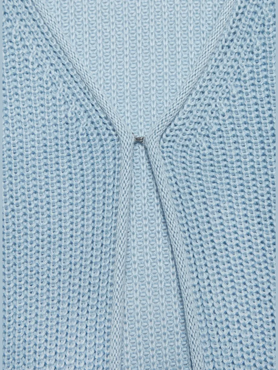 Veste en tricot à manches longues avec col V et fermeture devant