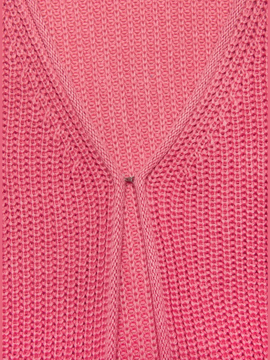 Veste en tricot à manches longues avec col V et fermeture devant