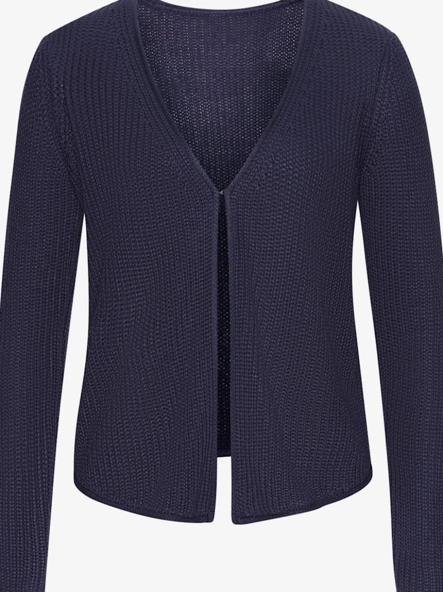 Veste en tricot à manches longues avec col V et fermeture devant