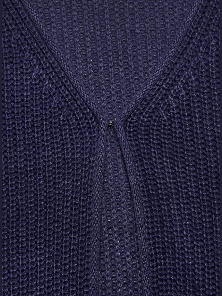 Veste en tricot à manches longues avec col V et fermeture devant