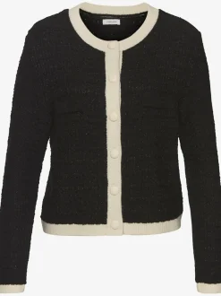 Veste en tricot à manches longues et poches décoratives