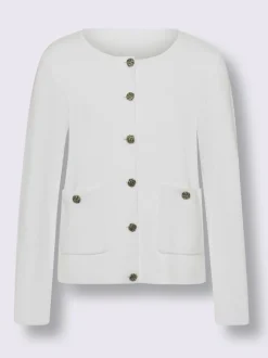 Veste en tricot milanais à boutons fantaisie et poches