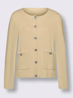 Veste en tricot milanais à boutons fantaisie et poches