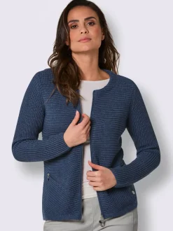 Veste en tricot mélange coton et lyocell de qualité