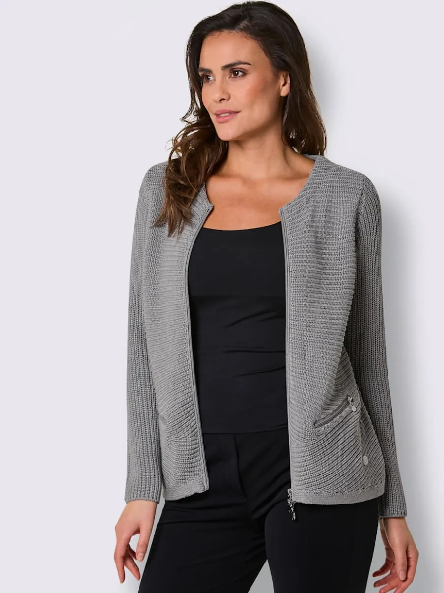 Veste en tricot mélange coton et lyocell de qualité