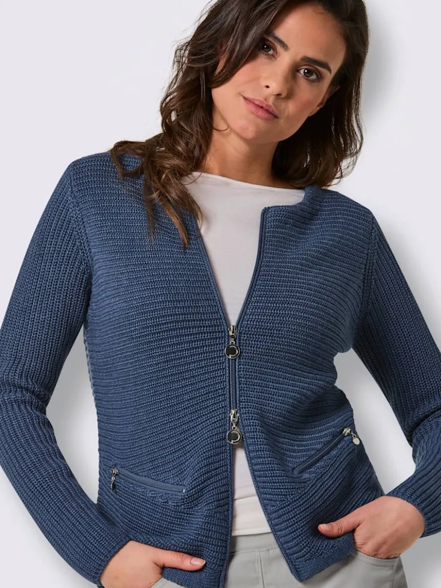 Veste en tricot mélange coton et lyocell de qualité
