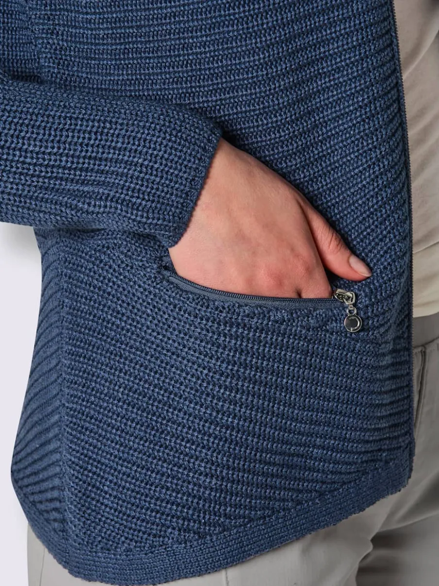 Veste en tricot mélange coton et lyocell de qualité