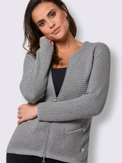 Veste en tricot mélange coton et lyocell de qualité