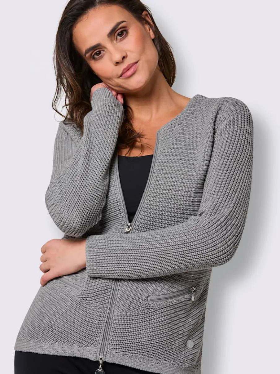 Veste en tricot mélange coton et lyocell de qualité