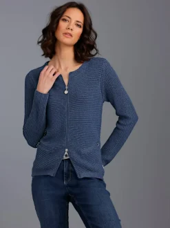 Veste en tricot mélange coton et lyocell de qualité