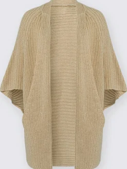 Veste en tricot ouverte avec poches et look oversize