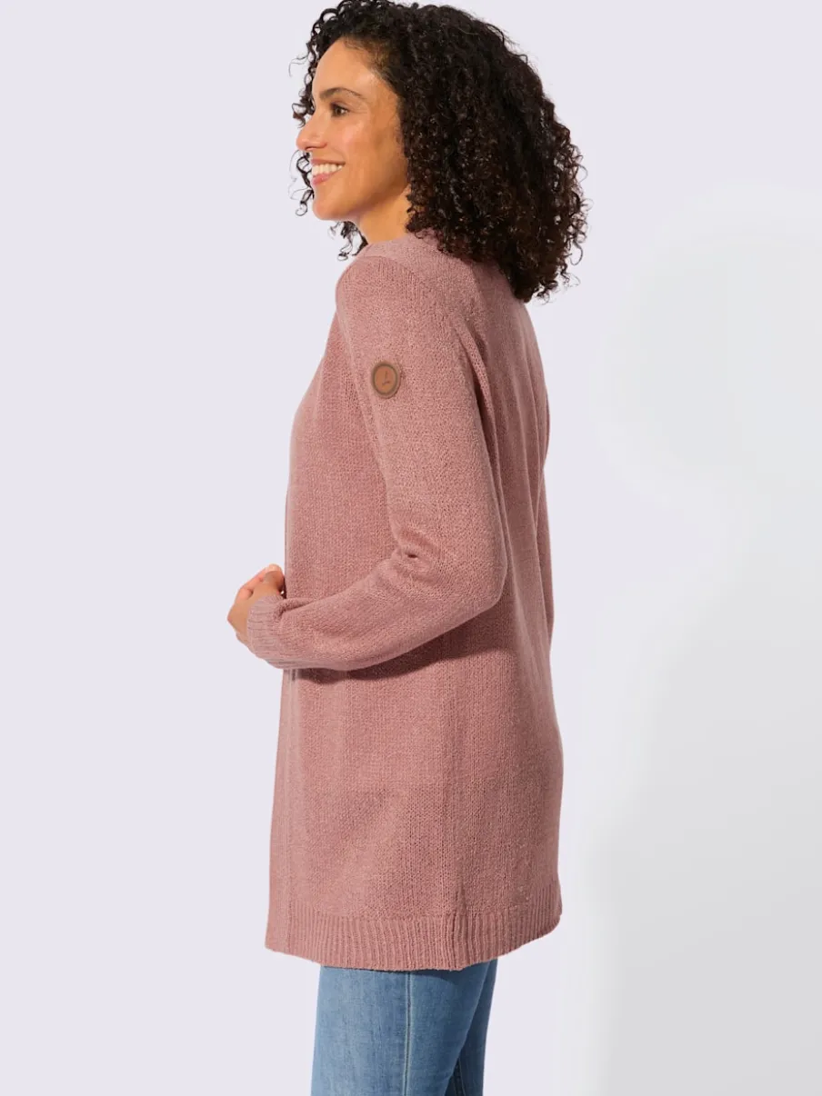 Veste en tricot ouverte à manches longues avec finitions côtelées