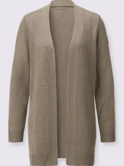 Veste en tricot ouverte à manches longues avec finitions côtelées