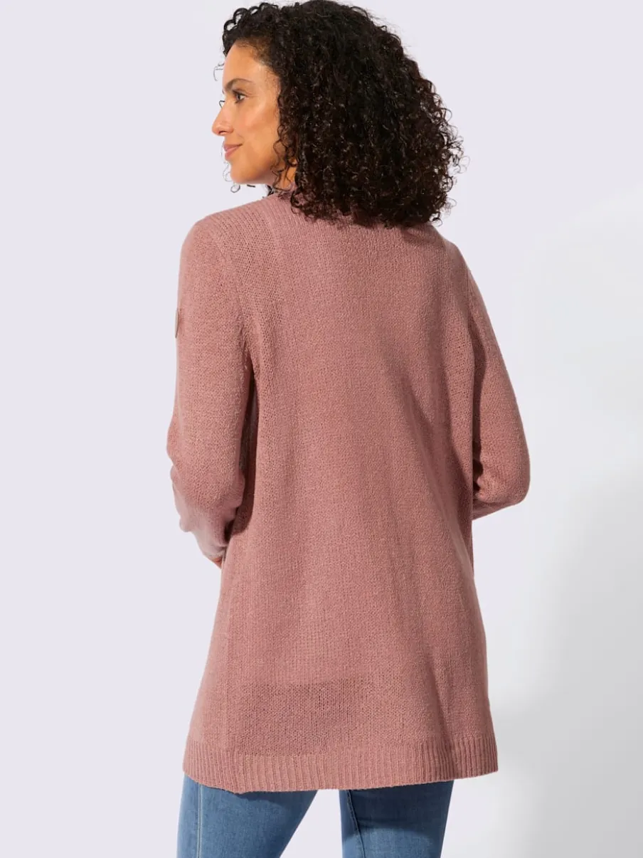 Veste en tricot ouverte à manches longues avec finitions côtelées