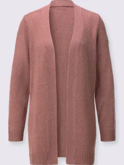 Veste en tricot ouverte à manches longues avec finitions côtelées