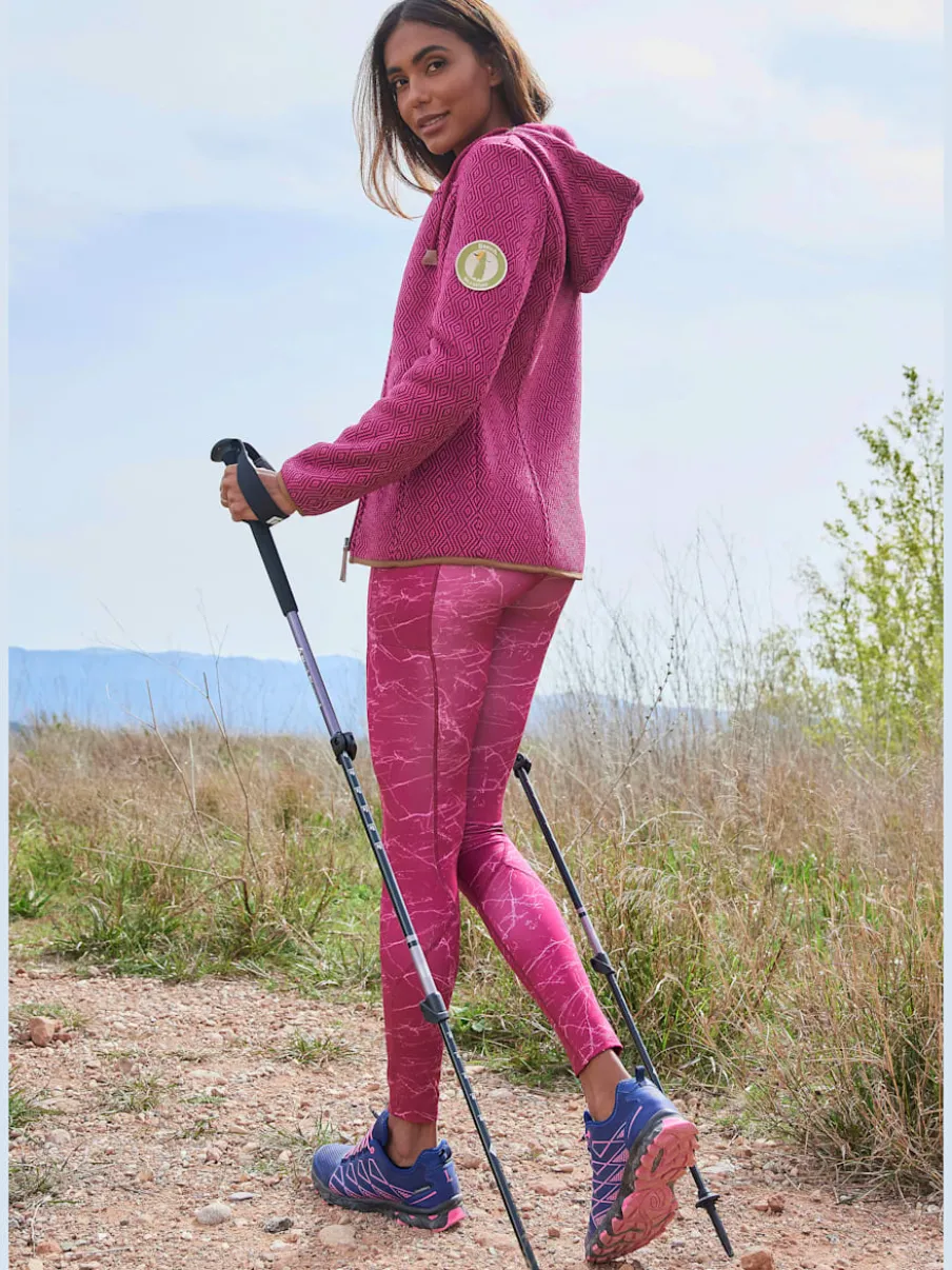 Veste en tricot polaire avec capuche et glissière à poches
