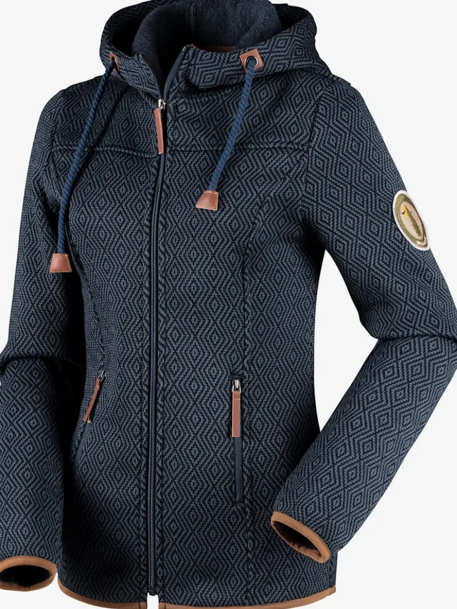 Veste en tricot polaire avec capuche et glissière à poches