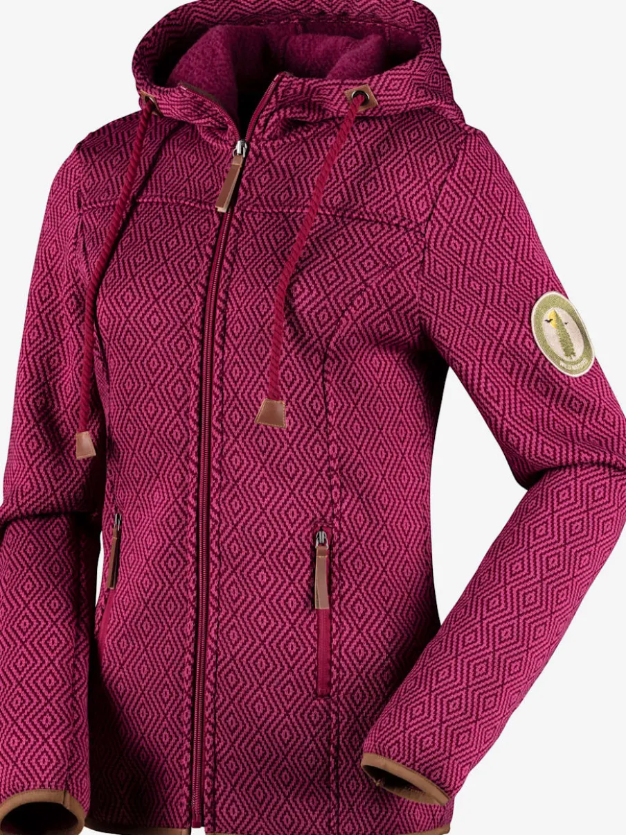 Veste en tricot polaire avec capuche et glissière à poches