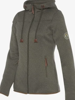 Veste en tricot polaire avec capuche et glissière à poches