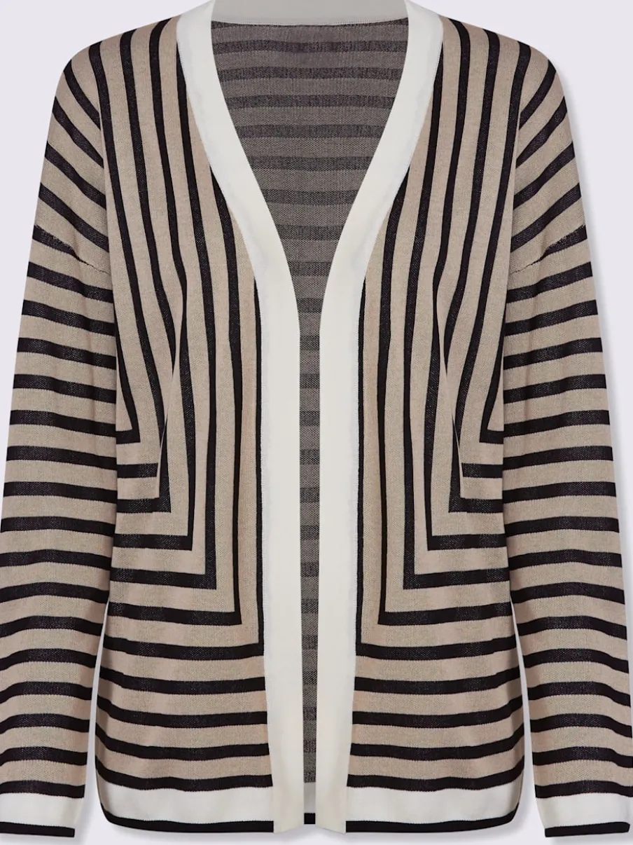 Veste en tricot à rayures graphiques légère et ample