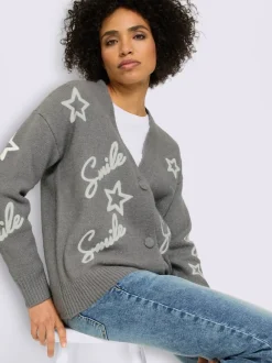 Veste en tricot superbe mélange de matières