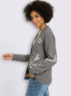 Veste en tricot superbe mélange de matières