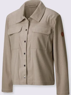 Veste en velours côtelé avec col chemise et poches