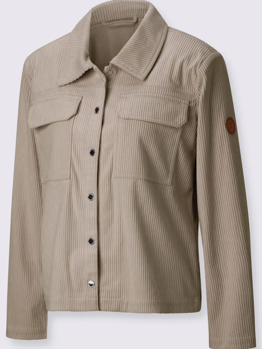 Veste en velours côtelé avec col chemise et poches