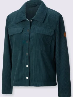 Veste en velours côtelé avec col chemise et poches