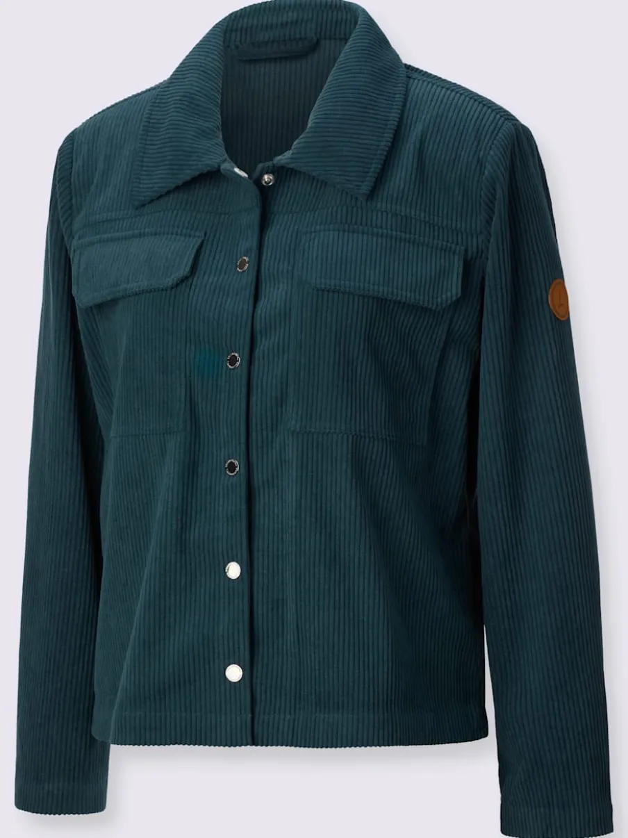 Veste en velours côtelé avec col chemise et poches