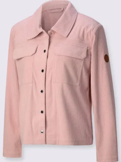 Veste en velours côtelé avec col chemise et poches