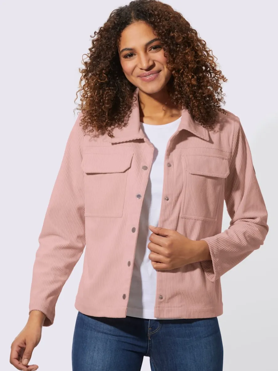Veste en velours côtelé avec col chemise et poches