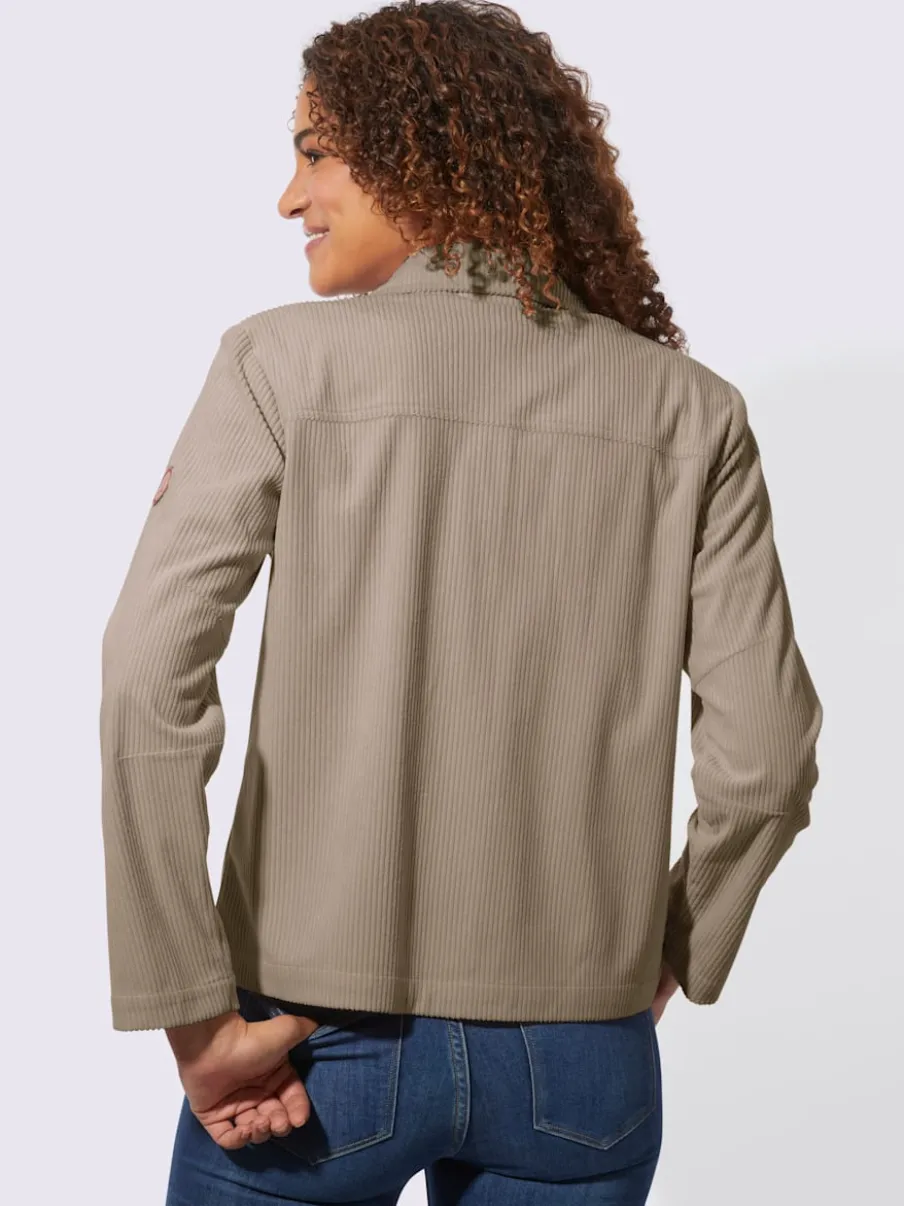 Veste en velours côtelé avec col chemise et poches