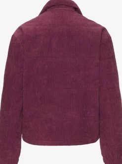 Veste en velours côtelé à col haut avec zip entier