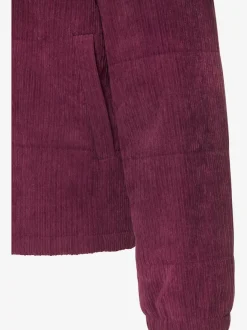 Veste en velours côtelé à col haut avec zip entier