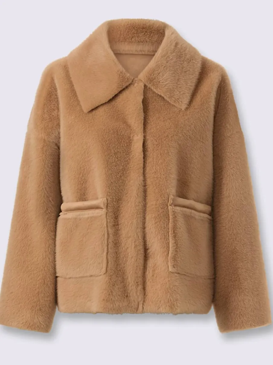 Veste imitation fourrure imitation fourrure douce