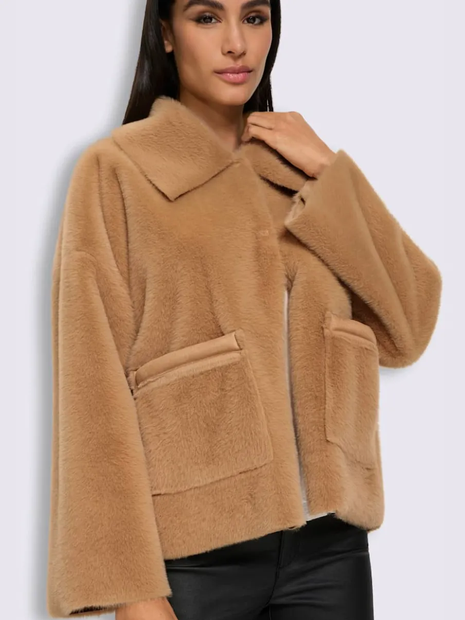 Veste imitation fourrure imitation fourrure douce