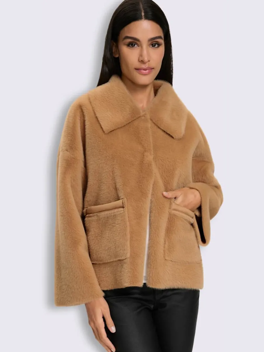 Veste imitation fourrure imitation fourrure douce