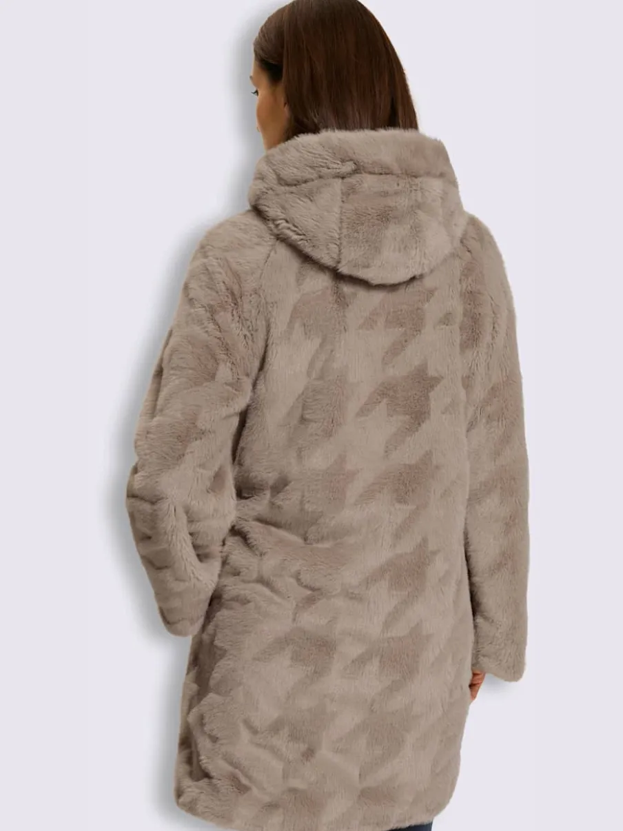 Veste imitation fourrure joli motif structuré