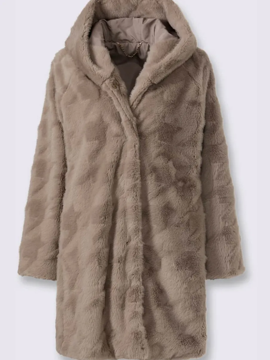 Veste imitation fourrure joli motif structuré